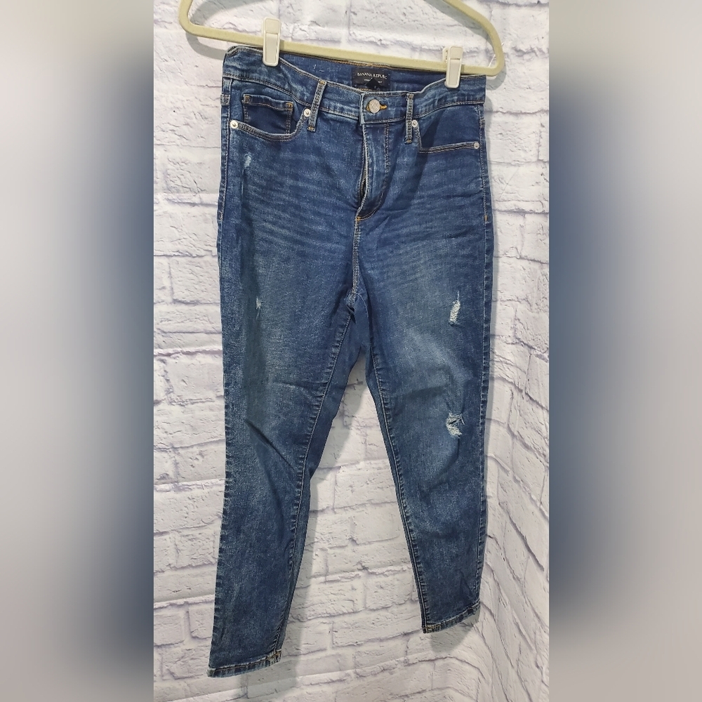 Banana Republic women's skinny jeans petite 28/6 high rise distressed